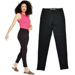 Betabrand Black Yoga Dress Pant Pull on Style Skinny Leg Womens Small